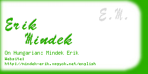 erik mindek business card